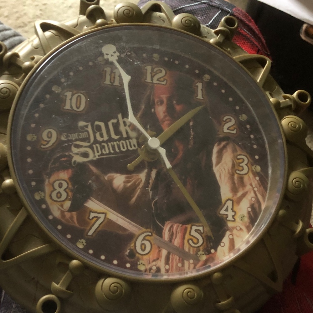 Jack Sparrow Themed Wall Clock - Olive Green